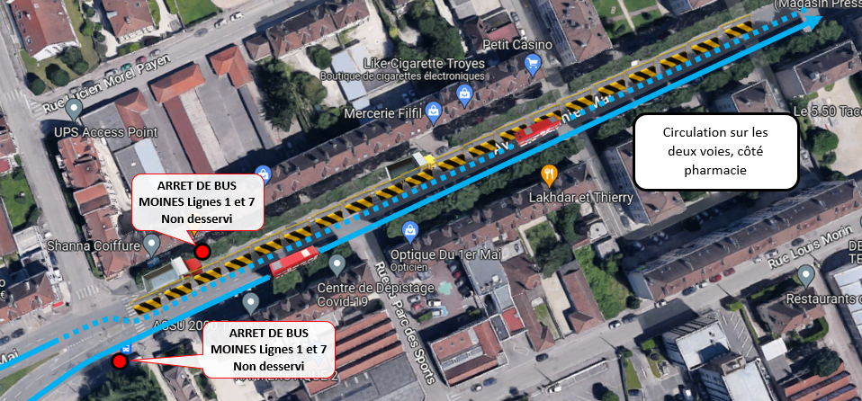 Modification plan bus avenue du 1er Mai